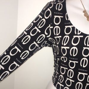 ▪️BEBE® Y2K black and white Logo Crop Top▪️